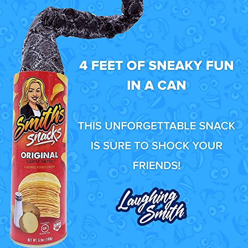 Laughing Smith Snake in a Can Prank - Smith's Snacks Potato Chip - Hilarious Gag Can Pranks for Ages 14 Above - Snake Can Surprise! - Silly Gifts, Scary, Gag Gifts, Gags & Practical Joke