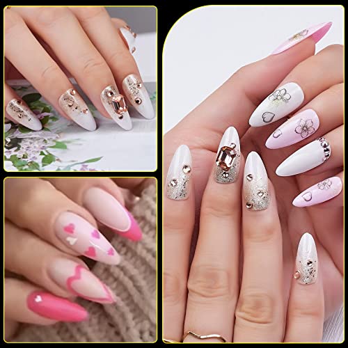 Makartt Almond Nail Tips 500pcs Medium Pre-buffed Full Cover Clear Press on Nails 10 Sizes Soak Off Soft Gel Nail Tips Extension Professional Acrylic Fake Nails No Crease False Nail Salon DIY Nail Art