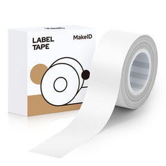 MakeID 0.63" x 13' Label Tape Compatible with MakeID Label Makers L1 Q1 E1 Refills Waterproof Laminated Custom Stickers Office Labels Replacement 16mm x 4m