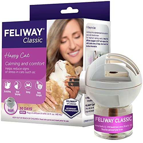 FELIWAY Classic Cat Calming Pheromone Diffuser, 30 Day Starter Kit (48 mL)