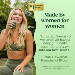 Bloom Nutrition Greens and Superfoods Powder for Digestive Health, Greens Powder, Digestive Enzymes, Probiotics, Spirulina, Chlorella for Bloating & Gut Support, Green Juice, 60 SVG, Strawberry Kiwi