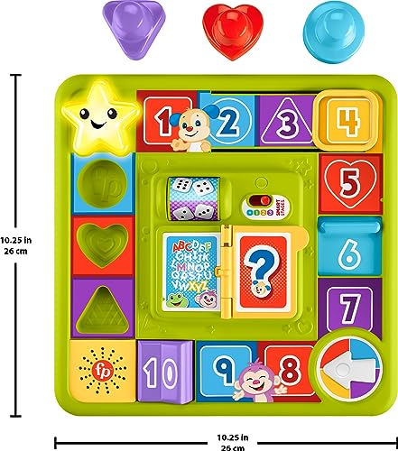 Fisher-Price Laugh & Learn Baby & Toddler Toy Puppy’s Game Activity Board with Smart Stages Learning Content for Ages 9+ Months