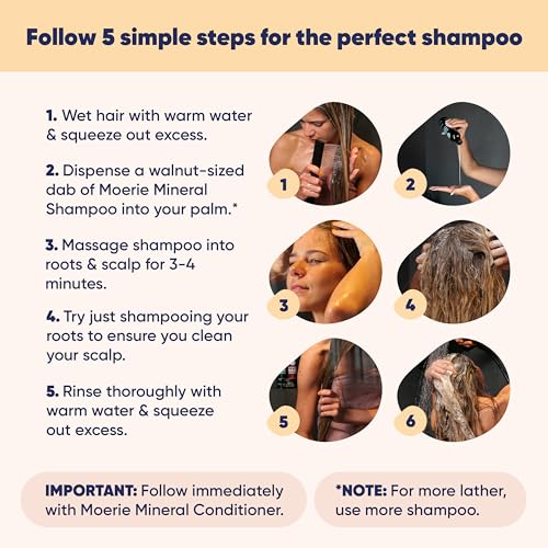 Moerie Shampoo and Conditioner Plus Hair Mask and Spray Mega Pack – The Ultimate Growth Care – For Longer, Thicker, Fuller Hair - Volumizing Products – Paraben & Silicone Free - 4 items