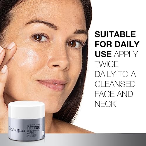 Neutrogena Retinol Face Moisturizer, Rapid Wrinkle Repair, Fragrance Free, Daily Anti-Aging Face Cream with Retinol & Hyaluronic Acid to Fight Fine Lines, Wrinkles, & Dark Spots, 1.7 oz