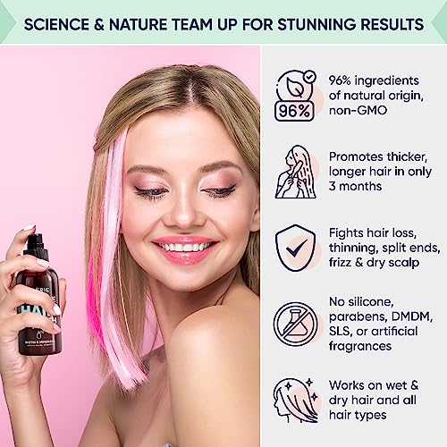 Moerie Ultimate Hair Growth Spray Designed to Strengthen & Stop Hair Loss - 100% Natural Serum for with over 100 Minerals, Vitamins & Amino acids - Fresh Scent - 5.07 Fl. Oz