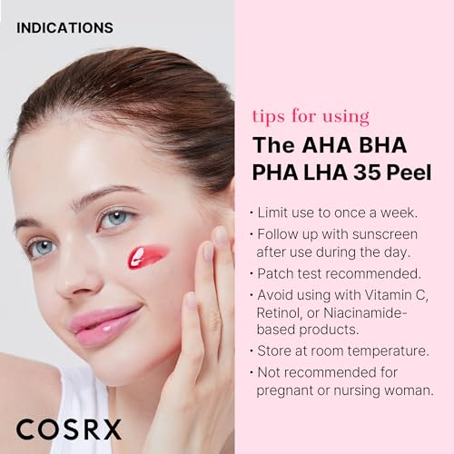 COSRX AHA BHA PHA LHA 35% Peel 1.01 fl. oz / 30 ml, Chemical Exfoliating Peeling Gel for Dull, Rough, Oily Skin with Clogged Pored & Dead Skin Cells, Highly Concentrated, Korean Skincare, Paraben Free