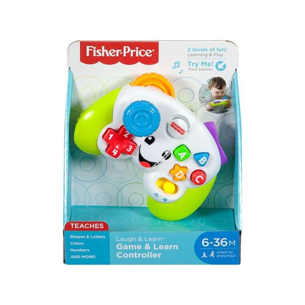 Fisher-Price Laugh & Learn Baby & Toddler Toy Game & Learn Controller Pretend Video Game with Music Lights & Activities Ages 6+ Months