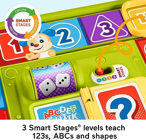 Fisher-Price Laugh & Learn Baby & Toddler Toy Puppy’s Game Activity Board with Smart Stages Learning Content for Ages 9+ Months