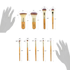 Matto Makeup Brushes 9-Piece Makeup Brush Set Foundation Brush with Travel Makeup Bag