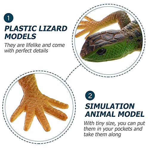 NUOBESTY Realistic Fake Lizards Artificial Reptile Lizard Models Plastic Lizards Action Figures for Halloween and April Fool's Day Pranks, 2 Pieces