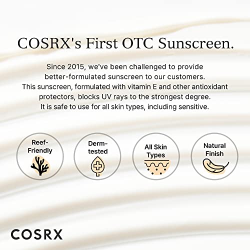 COSRX Daily SPF 50 Vitamin E Sunscreen - UVA/UVB Protection, Lightweight, No White Cast, Semi Matte Finish, Sebum Balancing, Reef Friendly