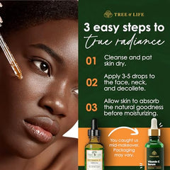 Tree of Life Facial Serum for Face, Brightening, Firming, Hydrating, Dry Skin, Dermatologist Tested - Vitamin C Serum