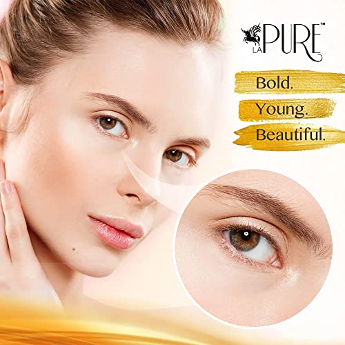 LA PURE 24K Gold Eye Treatment Masks - Under Eye Patches, Under Eye Bags Treatment, Eye Mask for Puffy Eyes, Anti-Wrinkle, Dark Circles, Gel Pads 15 Pairs