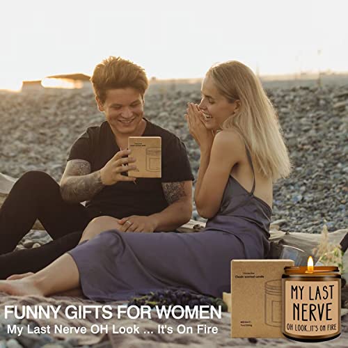 Homsolver Birthday Gifts for Women, Funny Gifts for Best Friend Women - My Last Nerve Candle - Unique Birthday Gifts for Women, Her, Mom, BFF, Sister