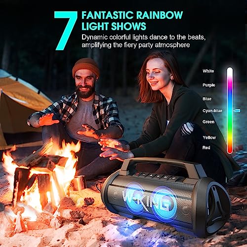 W-KING Bluetooth Speaker Wireless,120W Peak 70W RMS Portable Speakers Bluetooth Loud Party Large Outdoor Waterproof Bluetooth Speaker with Subwoofer/Bass Boost/DSP/Stereo Pairing/42H/Powerbank/MIC in