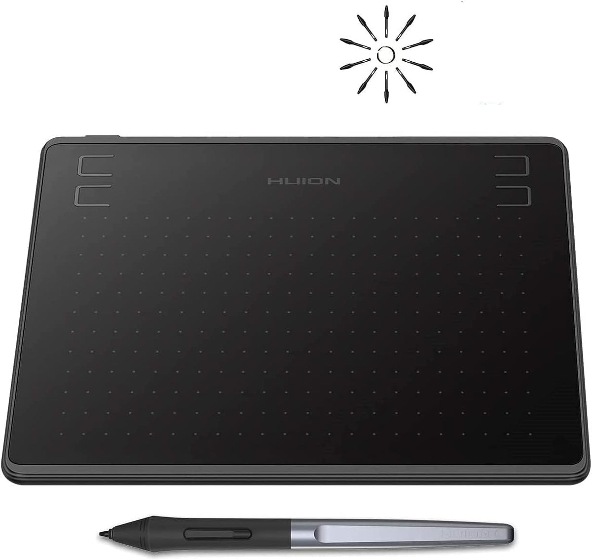 Drawing Tablet HUION HS64 Beginner Graphics Tablet OSU Tablet with Battery-Free Stylus 8192 Pressure Sensitive for Dgital Art, Painting & Design, Compatible with Windows, Mac, Android & Linux Black