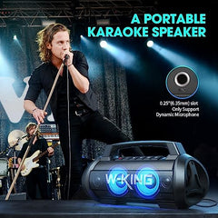 W-KING Bluetooth Speaker Wireless,120W Peak 70W RMS Portable Speakers Bluetooth Loud Party Large Outdoor Waterproof Bluetooth Speaker with Subwoofer/Bass Boost/DSP/Stereo Pairing/42H/Powerbank/MIC in