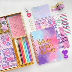 DIY Journal Kit for Girls - 48pcs DIY Journal Set for Tween & Teen Girls, Stationery Set, Scrapbook & Diary Supplies Set, Journaling Art Crafts Kit, Ideal Gifts for 8 9 10 11 12 13 14 Year Old Girl