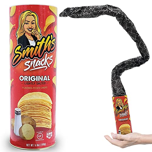 Laughing Smith Snake in a Can Prank - Smith's Snacks Potato Chip - Hilarious Gag Can Pranks for Ages 14 Above - Snake Can Surprise! - Silly Gifts, Scary, Gag Gifts, Gags & Practical Joke