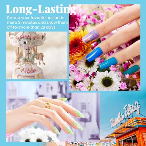 Beetles 23Pcs Gel Nail Polish Set with Base Gel Top Coat Summer Bright Colors, 2024 Summer Gel Polish Kit Blue Pink Purple Orange Green Glitter Soak Off Uv Led Nail Gel Trendy Rainbow Nail Art