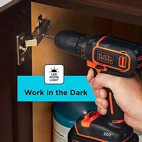 BLACK+DECKER 20V MAX Cordless Drill/Driver (BDCDD120C),Pack of 1