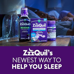 ZzzQuil, Sleep Nasal Strips, Clear Nighttime Nasal Strips, Instantly Opens Nose for Better Breathing, Reduces Nasal Congestion for Less Snoring and Better Sleep, Drug Free, Unscented, 52ct