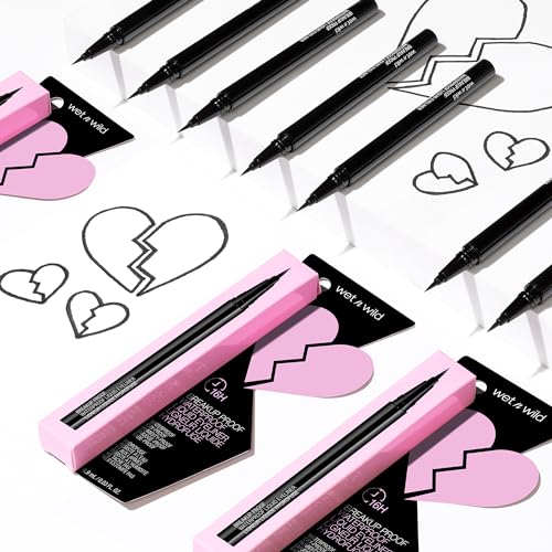 wet n wild Mega Last Breakup Proof Liquid Eyeliner - Quick Drying, Smudge-Resistant, 16-Hour Wear - Cruelty-Free & Vegan - Black