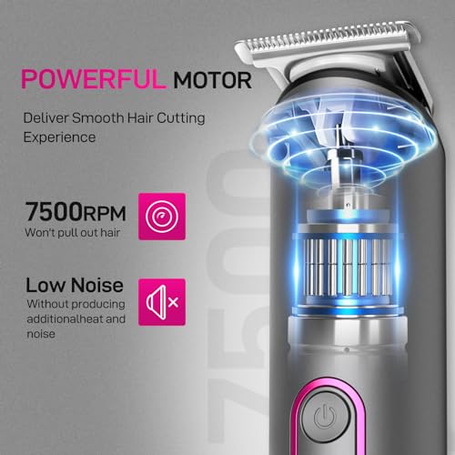 PRITECH Hair Trimmer for Women, Waterproof Bikini Trimmer for Women for Wet & Dry Use, Rechargeable Pubic Hair Trimmer Women, Women Electric Razor&Shaver with Standing Recharge Dock, Aurora Gray