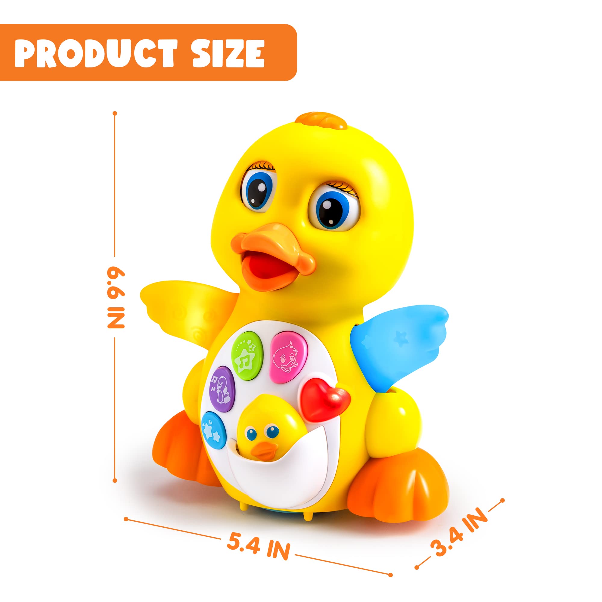 JOYIN Baby Toys Duck, Infant Musical Toys 6+ Months, Tummy Time Toys with Music & Lights, Light Up Learning Toys, Dancing Crawling Baby Toy, Baby Easter Basket Stuffers Gifts