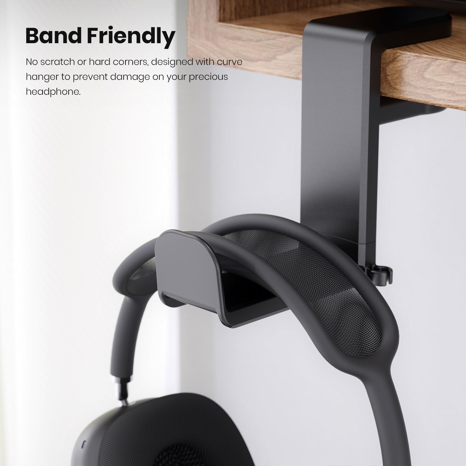 PC Gaming Headset Headphone Hook Holder Hanger Mount, Headphones Stand with Adjustable & Rotating Arm Clamp, Under Desk Design, Universal Fit, Built in Cable Clip Organizer EURPMASK