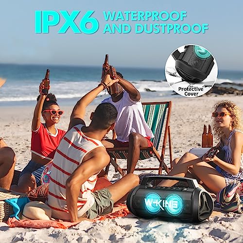 W-KING Bluetooth Speaker Wireless,120W Peak 70W RMS Portable Speakers Bluetooth Loud Party Large Outdoor Waterproof Bluetooth Speaker with Subwoofer/Bass Boost/DSP/Stereo Pairing/42H/Powerbank/MIC in