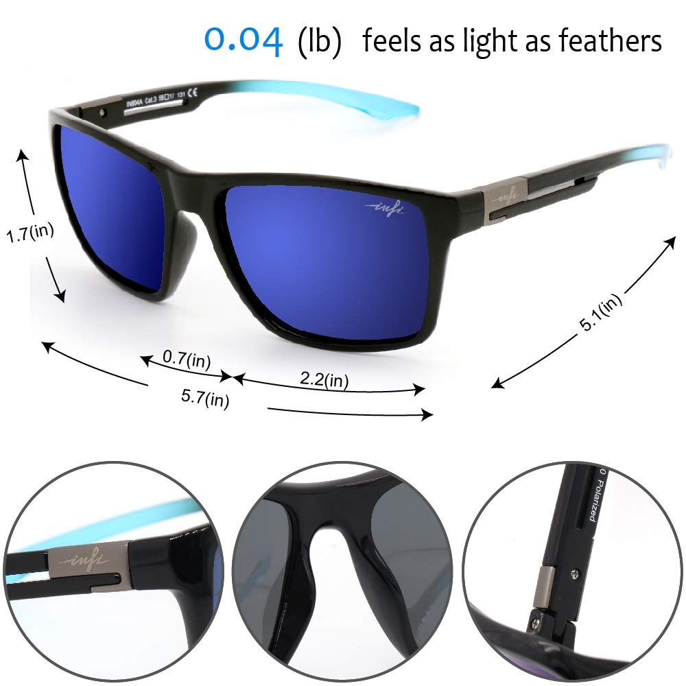 INFI Fishing Polarized Sunglasses for Men Driving Running Golf Sports Glasses Square UV Protection Designer Style Unisex