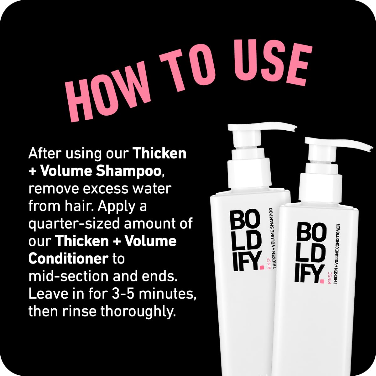 Boldify Thicken Volume Conditioner - Ultimate Hair Thickening Biotin Conditioner for Split End Repair, Weightless Nourishment & Volume, Ideal for Thinning Hair, Fine Hair & Oily Hair, For Women & Men