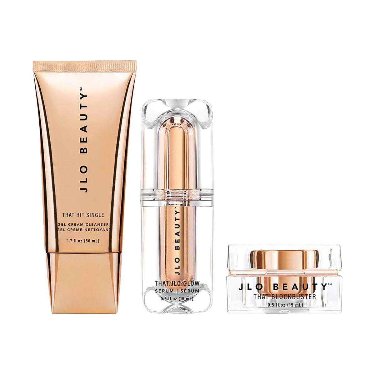 JLO BEAUTY That JLo Starter Kit | Includes Serum, Cleanser, and Cream, Gently Tightens, Clears, Brightens, and Hydrates for Smooth, Radiant Skin