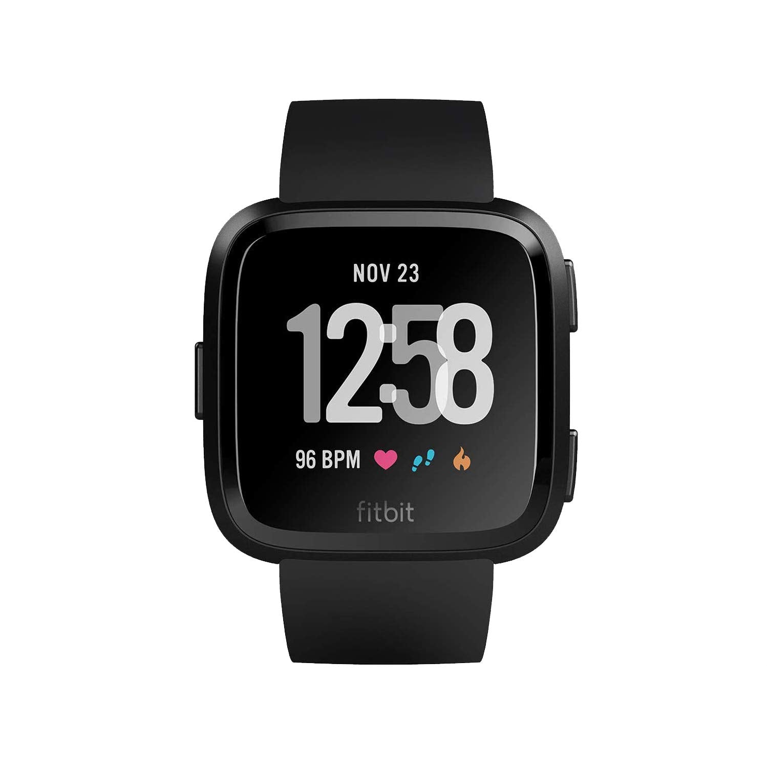 Fitbit Versa Smart Watch, Black/Black Aluminium, One Size (S & L Bands Included)