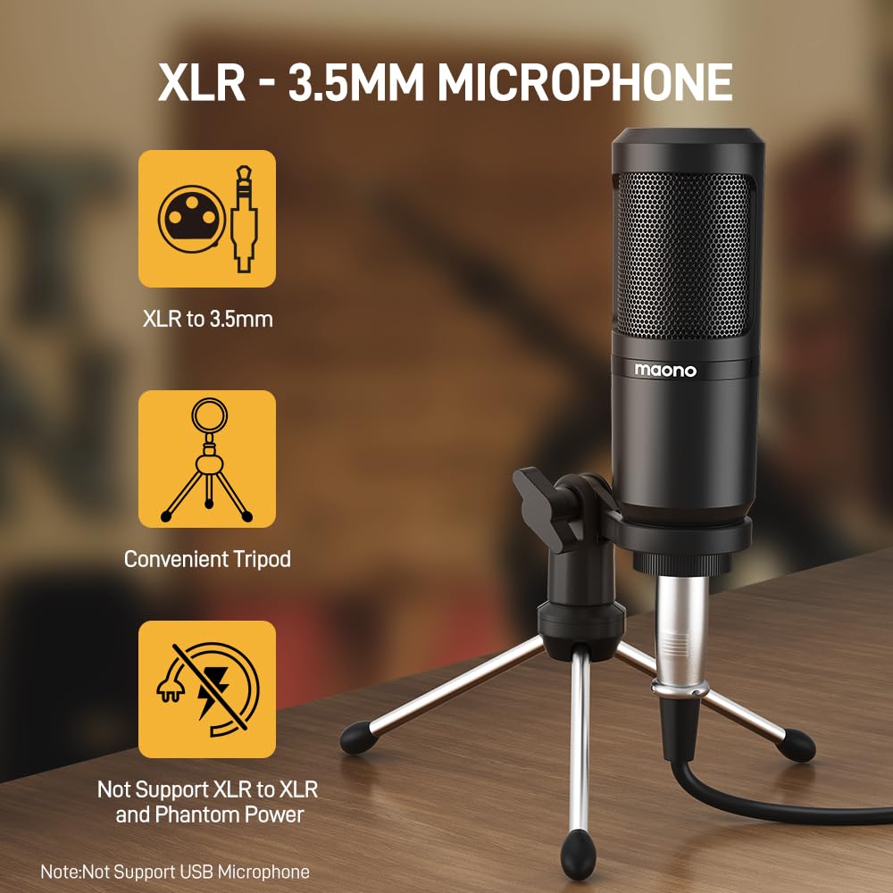 MAONO Podcast Equipment Bundle Audio mixer All-in-One Podcast Production Studio with 3.5mm Microphone for Live Streaming, Podcast Recording, PC, Smartphone, DJ MaonoCaster Lite (AU-AM200-S1)