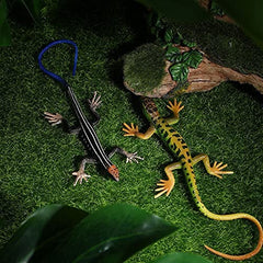 NUOBESTY Realistic Fake Lizards Artificial Reptile Lizard Models Plastic Lizards Action Figures for Halloween and April Fool's Day Pranks, 2 Pieces