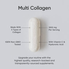 Sports Research Multi Collagen Pills (Type I, II, III, V, X) Hydrolyzed Collagen Peptides with Hyaluronic Acid + Vitamin C | Non-GMO Verified & Gluten Free - 90 Capsules