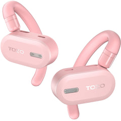 TOZO Open Buds Lightweight True Wireless Earbuds with Multi-Angle Adjustment, Bluetooth 5.3 Headphones with Open Ear Dual-Axis Design for Long-Lasting Comfort, Crystal-Clear Calls for Driving, Pink