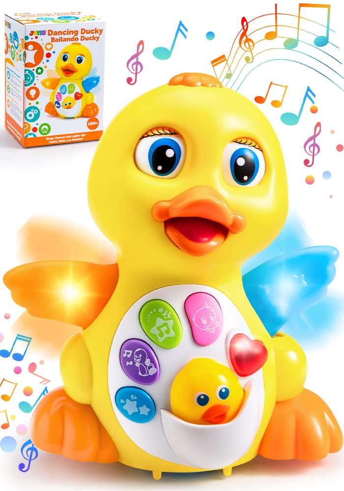 JOYIN Baby Toys Duck, Infant Musical Toys 6+ Months, Tummy Time Toys with Music & Lights, Light Up Learning Toys, Dancing Crawling Baby Toy, Baby Easter Basket Stuffers Gifts