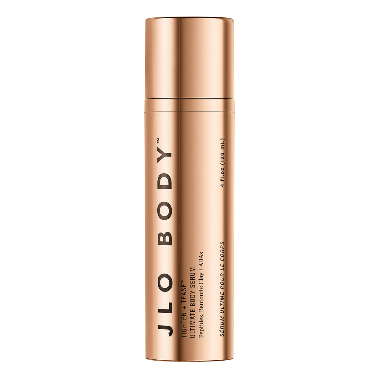 JLO BEAUTY Tighten + Tease™ Ultimate Body Serum | Enriched with Peptides, Niacinamide, Bentonite Clay + AHAs, Brightens and Evens Skin Tone | 4.06 Oz