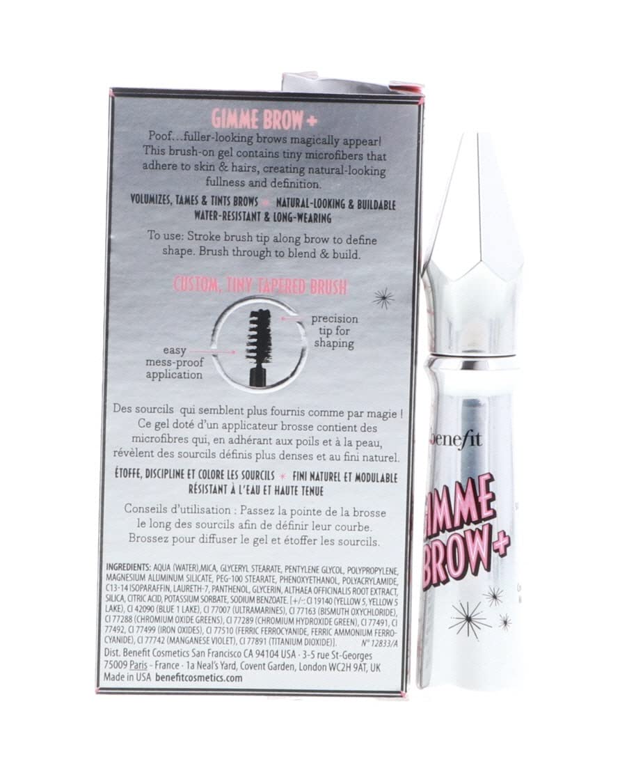 Benefit Gimme Brow + Volumizing Eyebrow Fiber Gel Bundle (Neutral Light Brown, 0.1oz, 2-Pack) (2 Items)