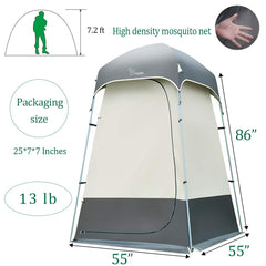 Outdoor Shower Tent Changing Room Privacy Portable Camping Shelters (Gray)