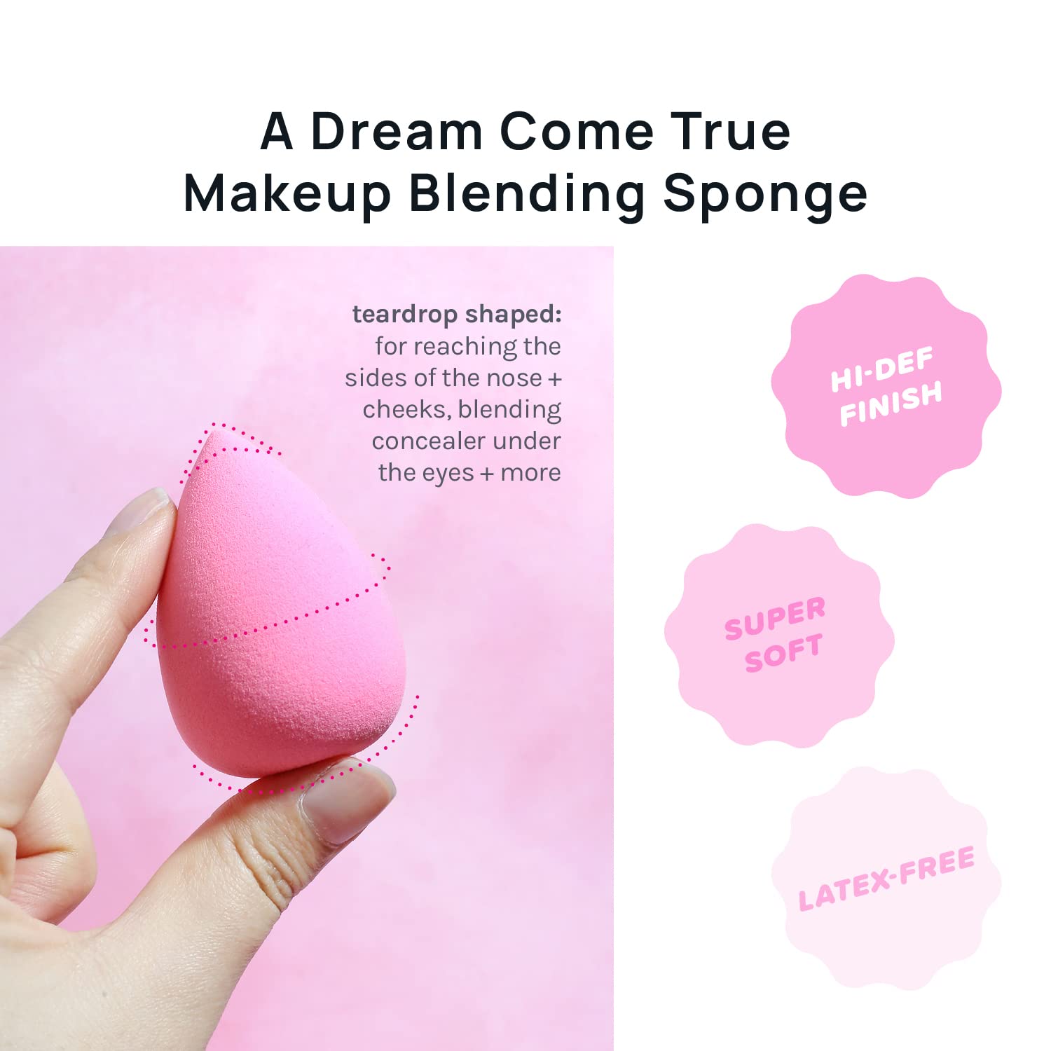 AOA Studio Collection makeup Sponge Set Latex Free and High-definition Set of 6 makeup Wonder blender For Powder Cream and Liquid, Super Soft Wonder Beauty Cosmetic