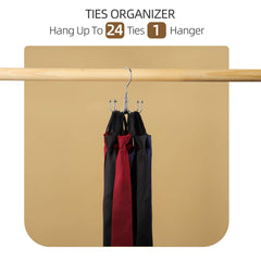 ZEDODIER Belt Hanger, Rotatable Belt Rack Closet Accessories Organizer, Maximum 24 Storage Capacity, Hanging Holder Storage Hook for Belt, Bra, Tank Top, Tie, Scarf, Purse, Silver