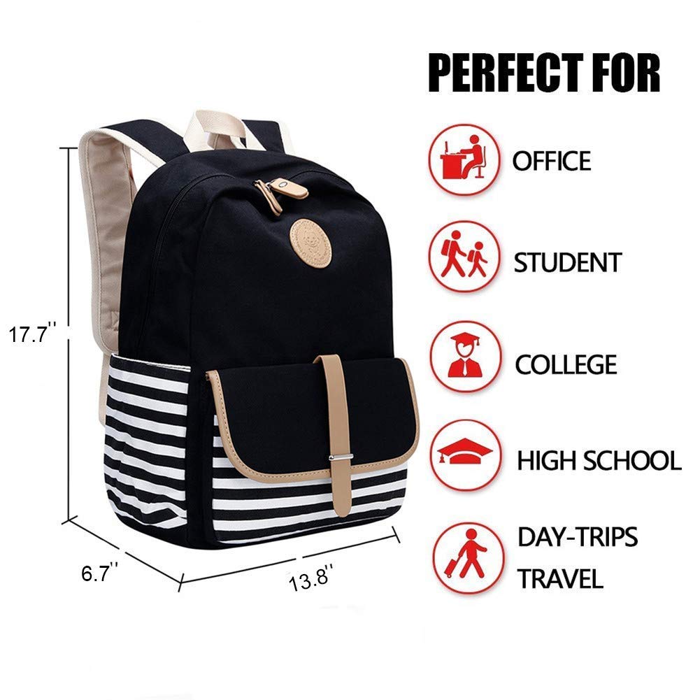 FLYMEI Cute Backpack for Teen Girls, Lightweight School Bookbag 15.6'' Laptop Backpack with USB Charging Port, Casual Travel Back Pack Durable Bookbag for Boys/Girls