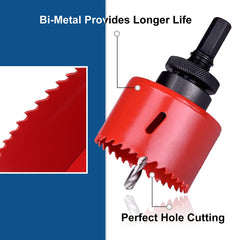 COMOWARE Bi-Metal Hole Saw Kit for Metal Wood PVC Board - 3/4" to 2-1/2" Set with 2 Mandrels & Spare Pilot Drill, 19 Pcs