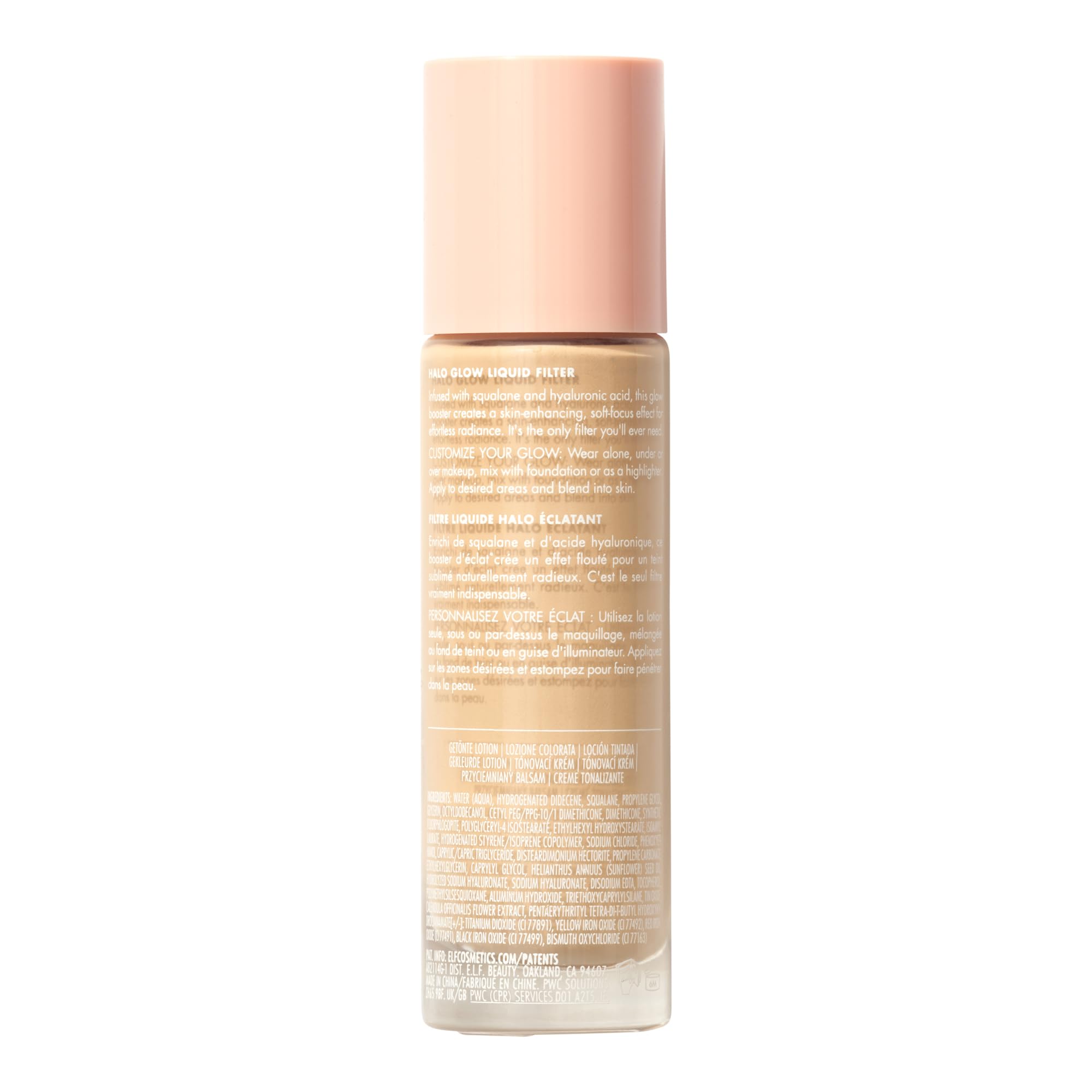 e.l.f. Halo Glow Liquid Filter, Complexion Booster For A Glowing, Soft-Focus Look, Infused With Hyaluronic Acid, Vegan & Cruelty-Free, 0.5 Fair