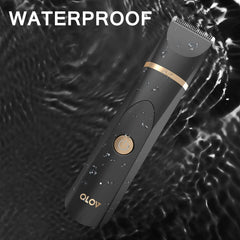 OLOV Electric Body Hair Trimmer for Men - Wet/Dry Body Shaver Groomer with 2 Repalcement Ceramic Blade, USB Recharge Dock & Nosetrimmer Head, Waterproof Male Hygiene Razor