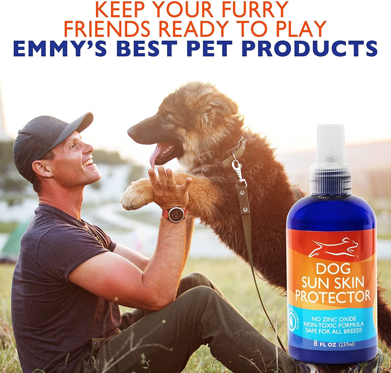 EBPP Dog Sunscreen Sun Skin Protector Spray 8 oz - Safe for All Breeds with No Zinc Oxide - Pet Protection and Moisturizer for Skin, Coat, Nose, Ears